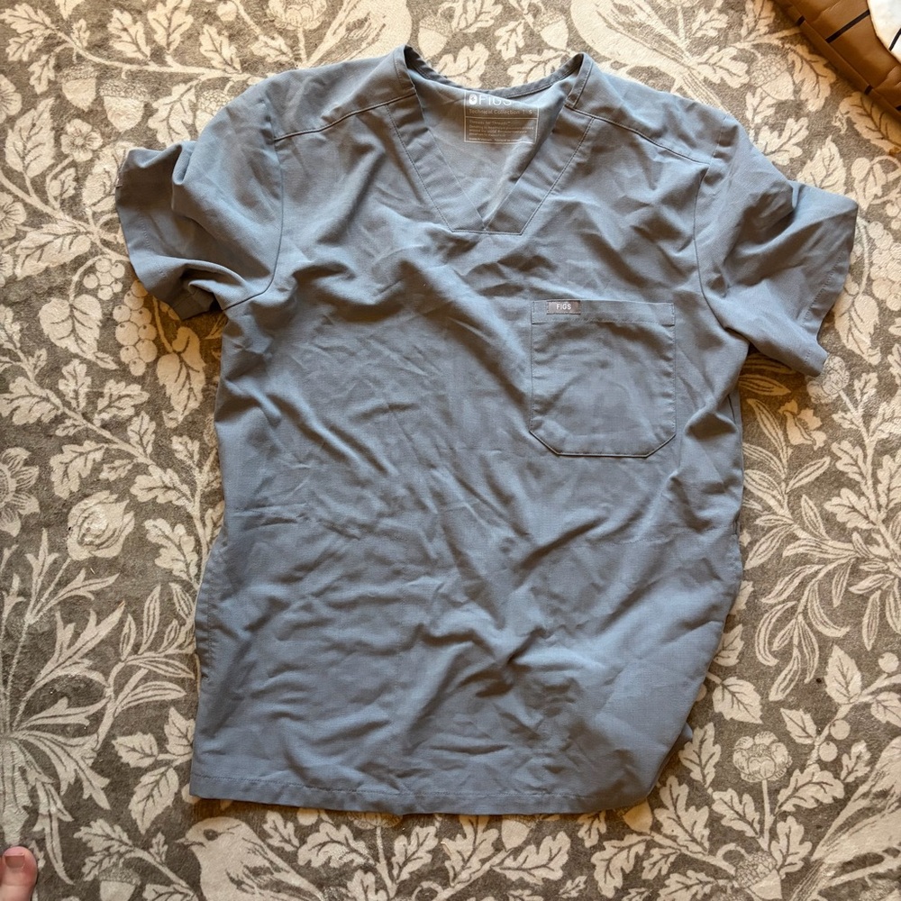Set of two FIGS Grey Technical Collection Scrub Top and Pants